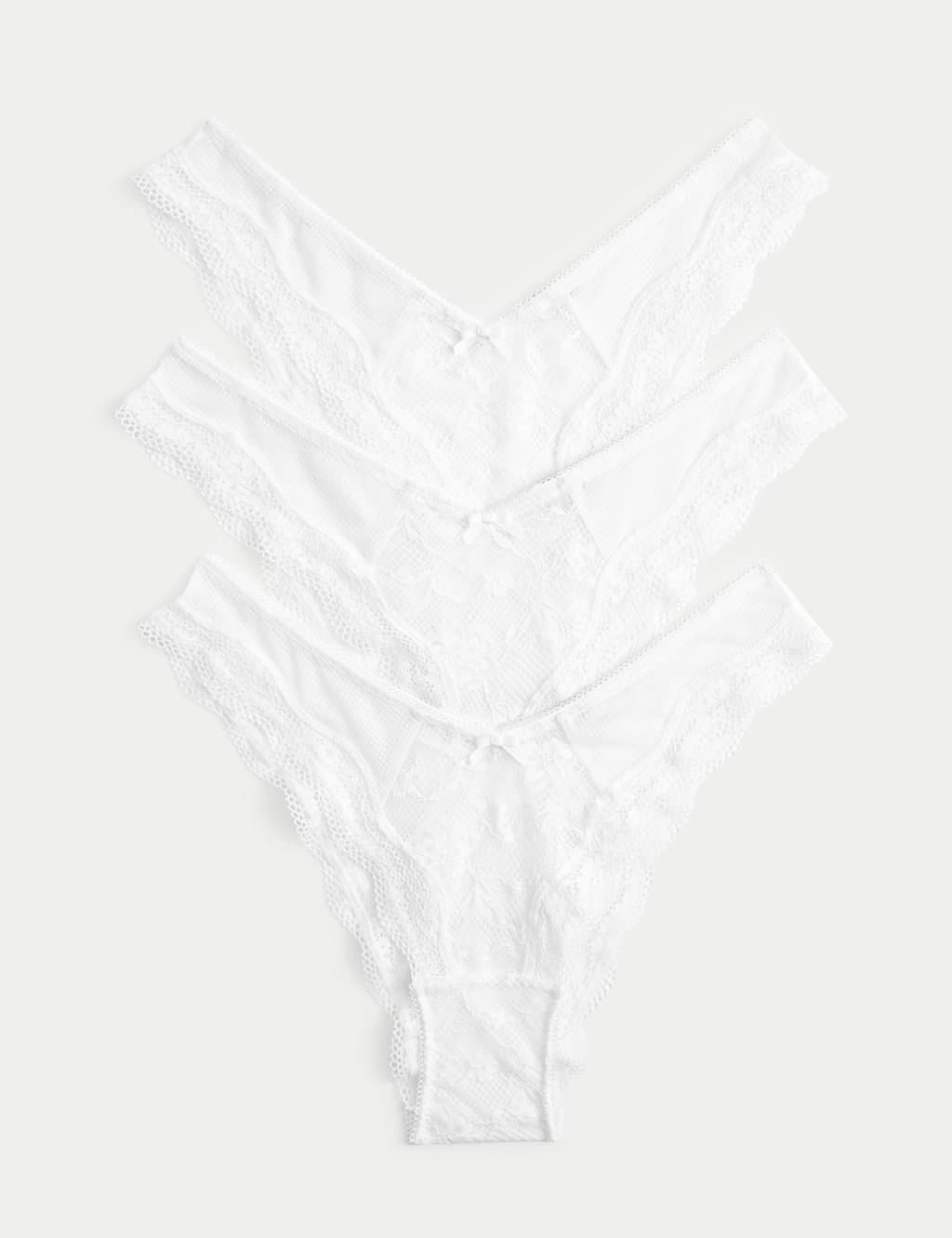 Marks & Spencer M&S 3pk Jasmine Lace Miami Knickers White