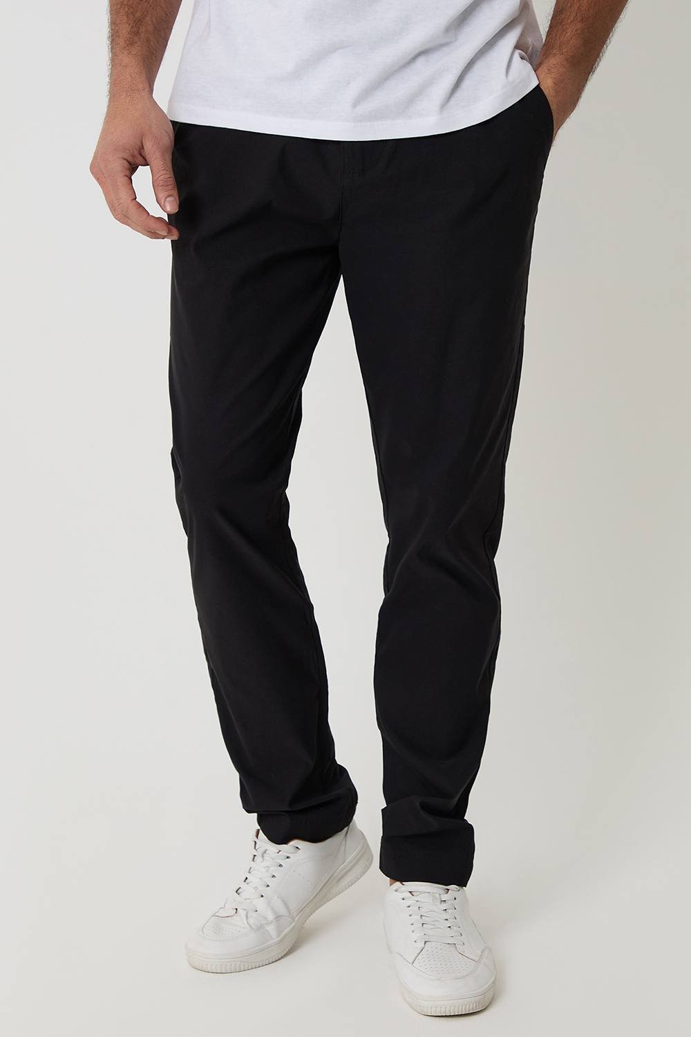 Threadbare Threadbare Men's Slim Fit Stretch Trousers in Black - 3