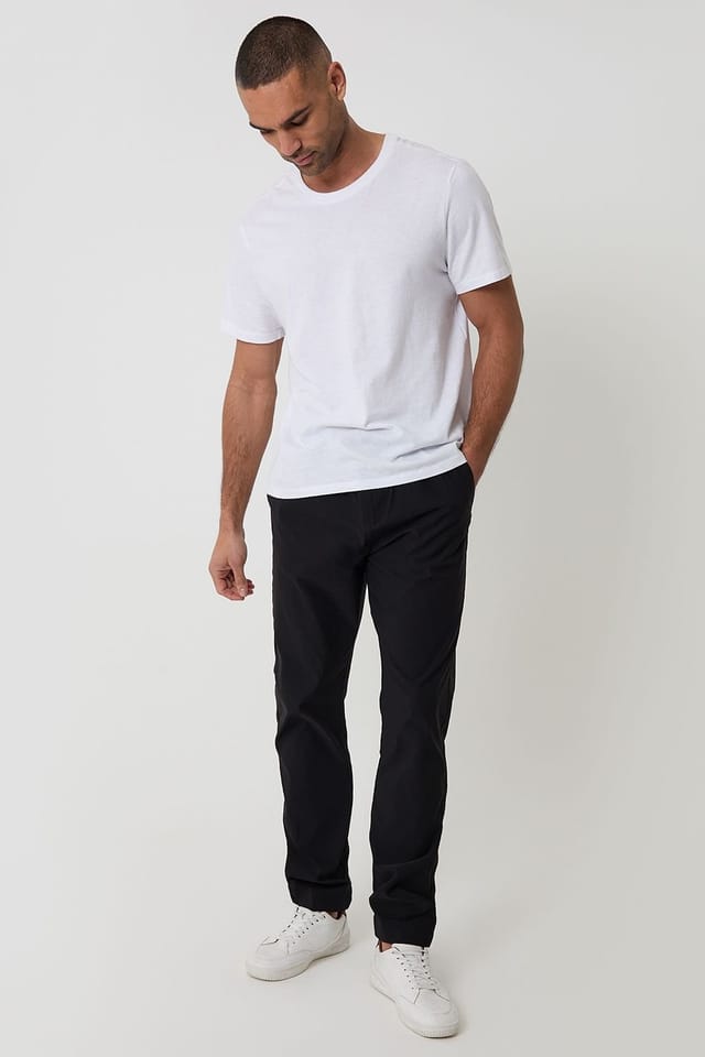 Threadbare Threadbare Men's Slim Fit Stretch Trousers in Black - 3