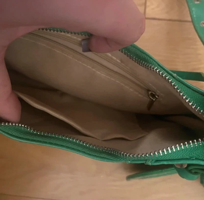 EGO EGO Green Croc Effect Shoulder Bag with Accessories Green - 1