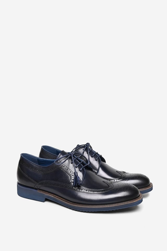 Alexander Pace Alexander Pace Men's 'Johnsons' Premium Leather Brogue Shoe in Dark Navy - 3