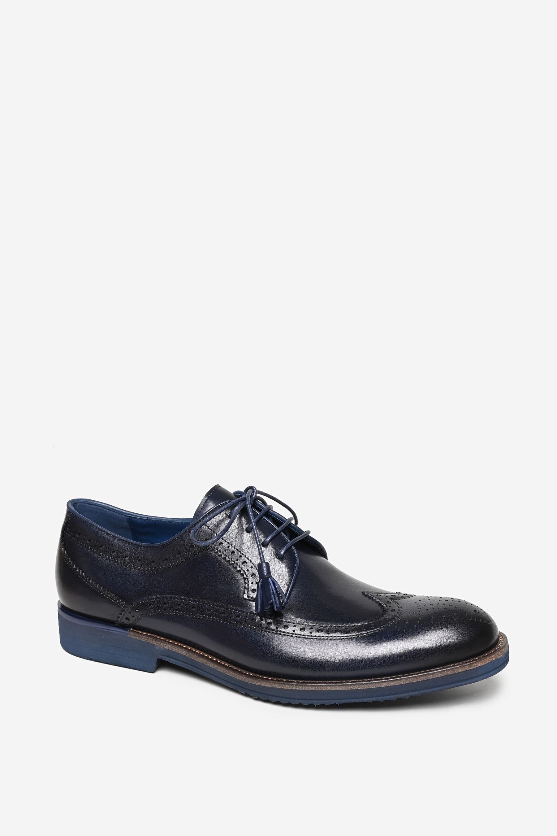 Alexander Pace Alexander Pace Men's 'Johnsons' Premium Leather Brogue Shoe in Dark Navy - 4
