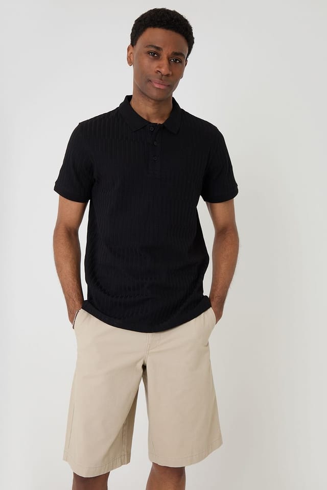 Threadbare Threadbare Men's Baggy Fit Cotton Chino Shorts in Stone - 3
