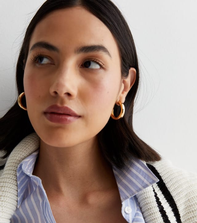 New Look 18ct Gold Plated Hoop Earrings New Look - 2