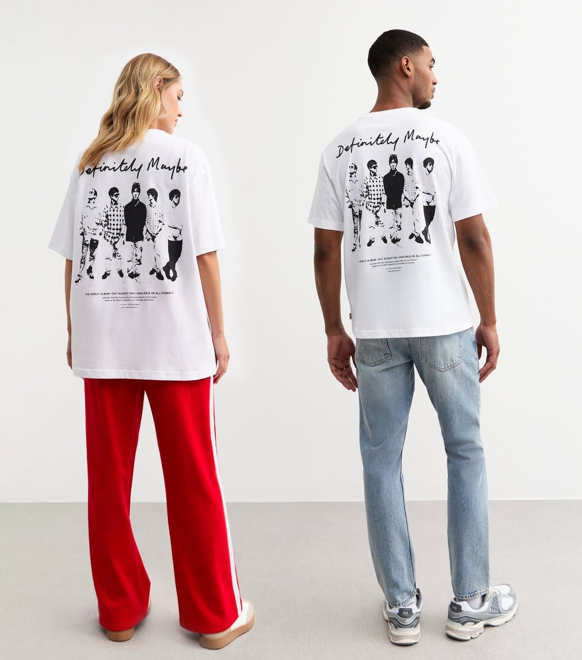 Only and Sons Women's Unisex White Oasis Definitely Maybe Album Artwork Print T-Shirt Only and Sons New Look