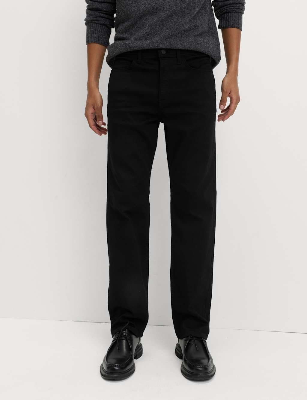 Marks & Spencer M&S Straight Fit Comfort Stretch Jeans Black