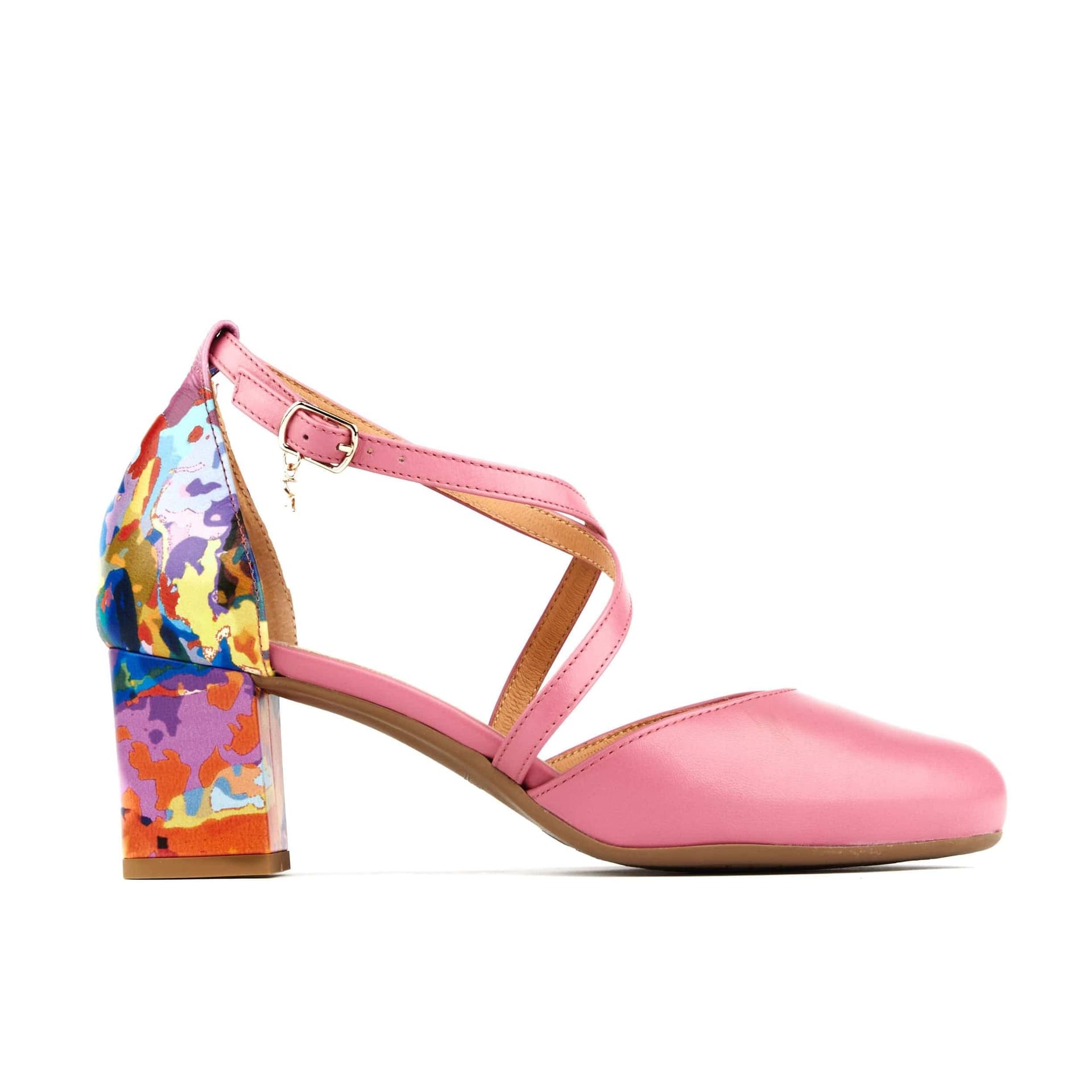 Embassy London Embassy London Pink Leather Multicolor Sandals