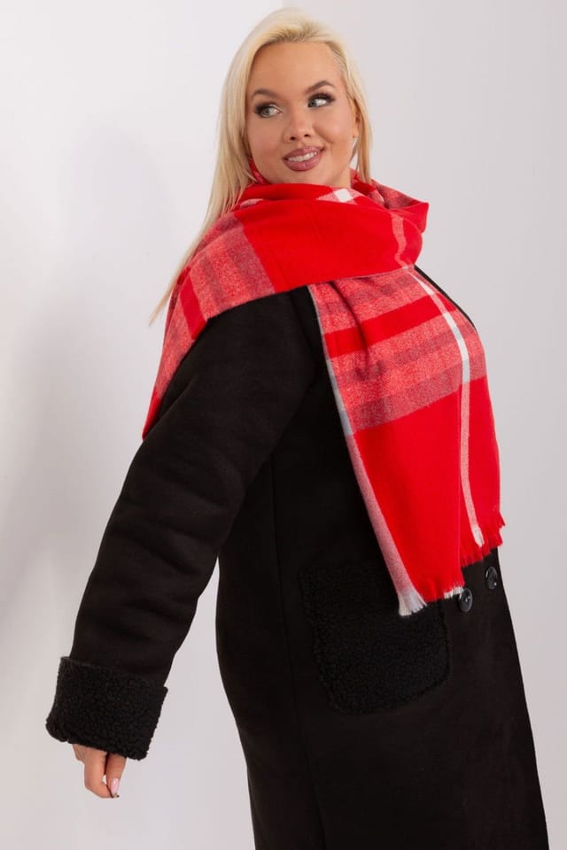 Love Lace Love Lace Women's Colorful Plaid Polyester Scarf Shawl for Fall Winter Wrap in Red - 2