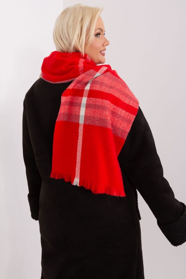 Love Lace Love Lace Women's Colorful Plaid Polyester Scarf Shawl for Fall Winter Wrap in Red - 3