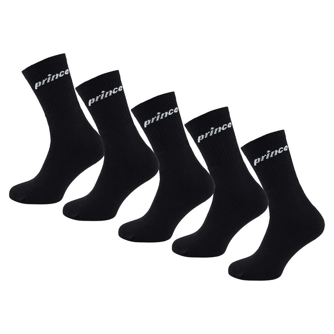 Prince Prince Men's Tennis 5-Pack Black Socks