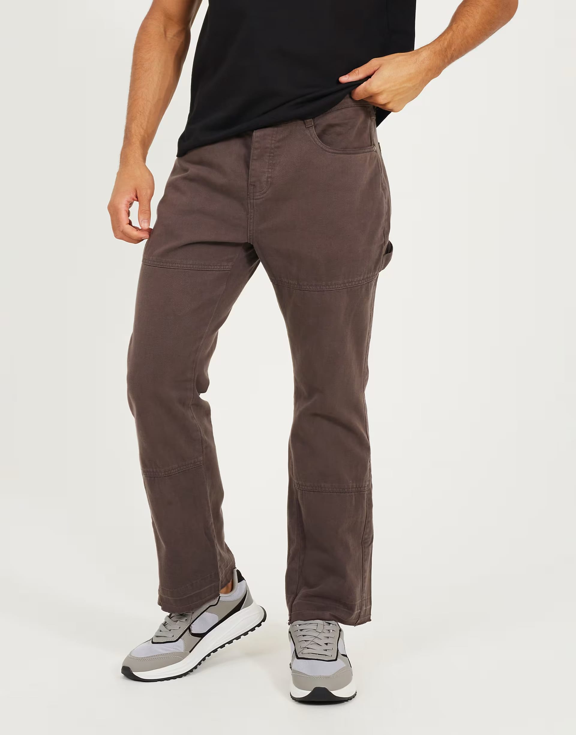 ASOS Brave Soul Dark Grey Cotton Twill Carpenter Trousers