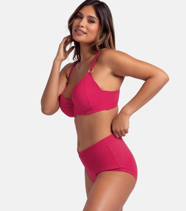 Dorina Women's Plus Size Pink Ruched Bikini Top Curves Dorina New Look - 2