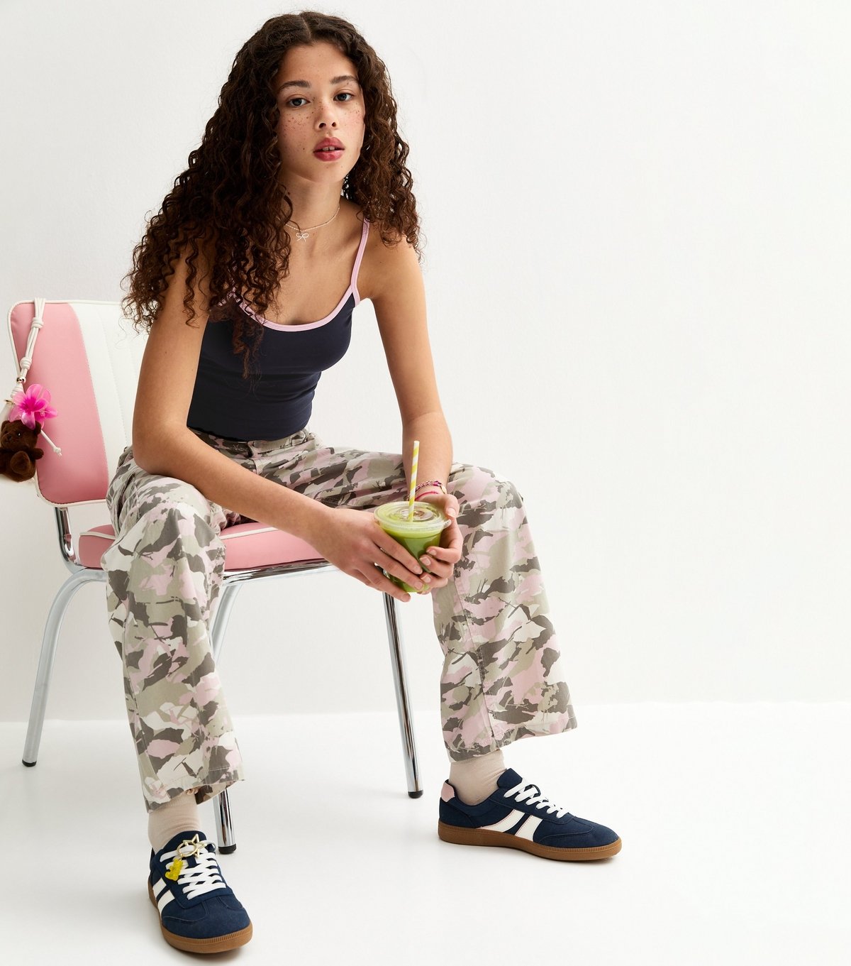 New Look Girls' Navy Jersey Scoop Neck Cami Top New Look - 2