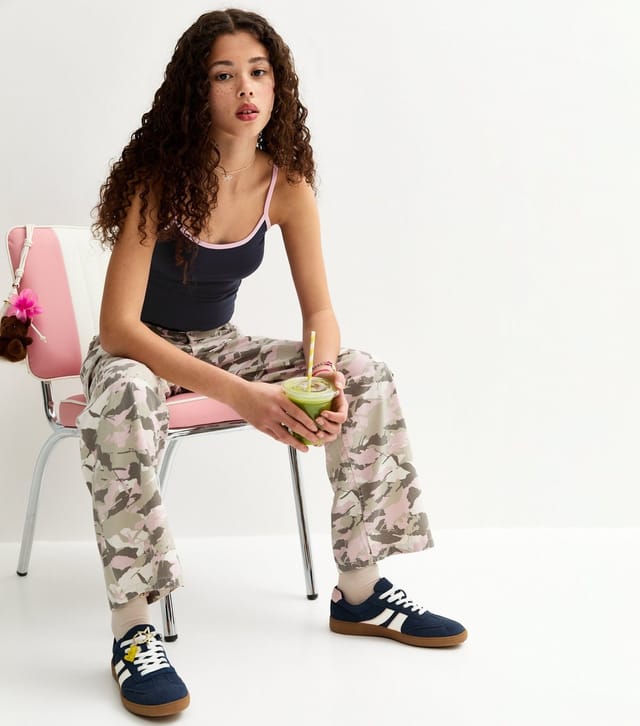 New Look Girls' Navy Jersey Scoop Neck Cami Top New Look - 2