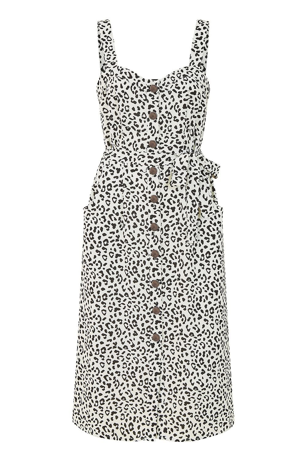 Yumi Yumi Women's White Animal Print Button Up Sundress - 4