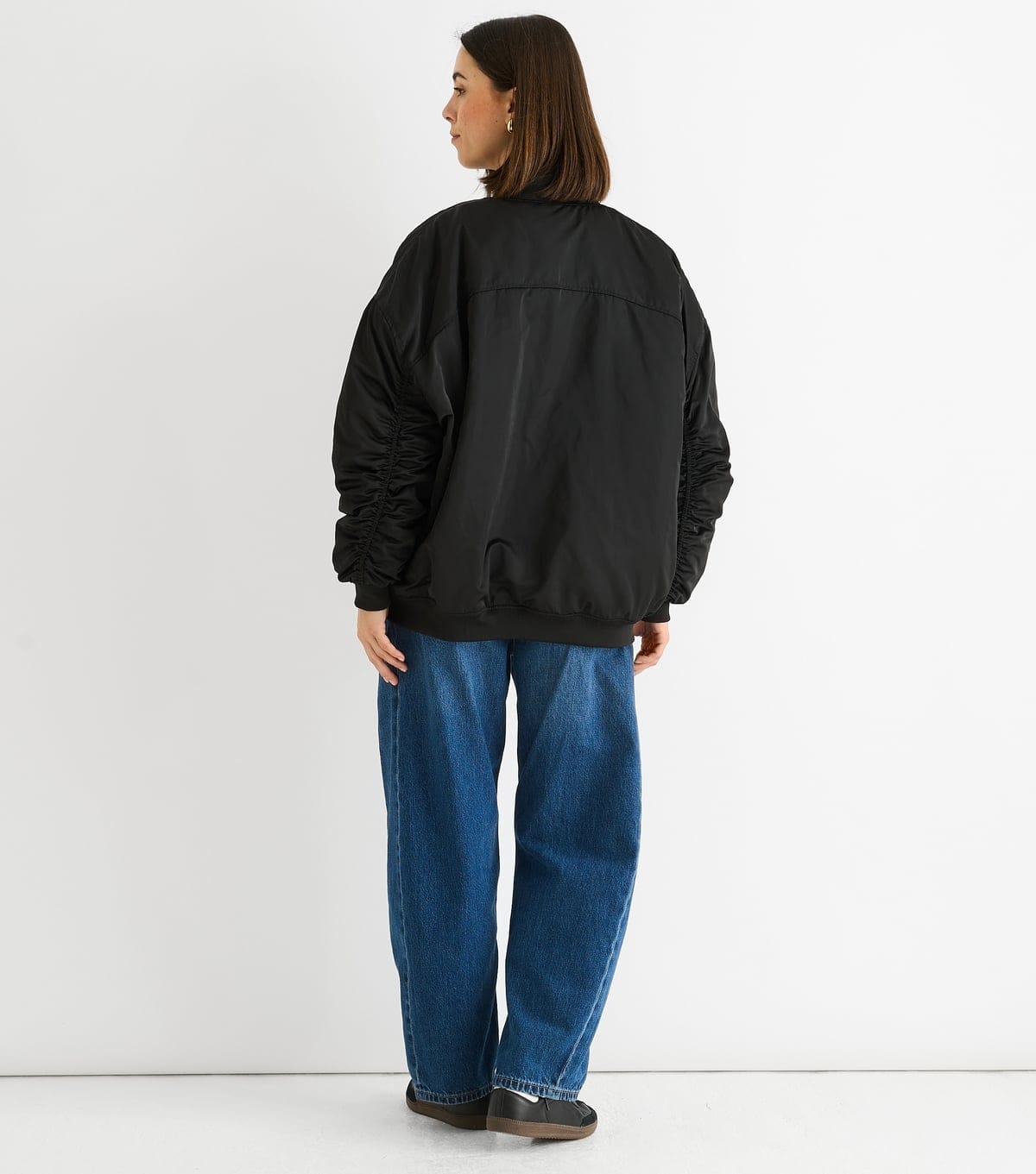 Gini London Women's Black Oversized Bomber Jacket Gini London New Look - 4