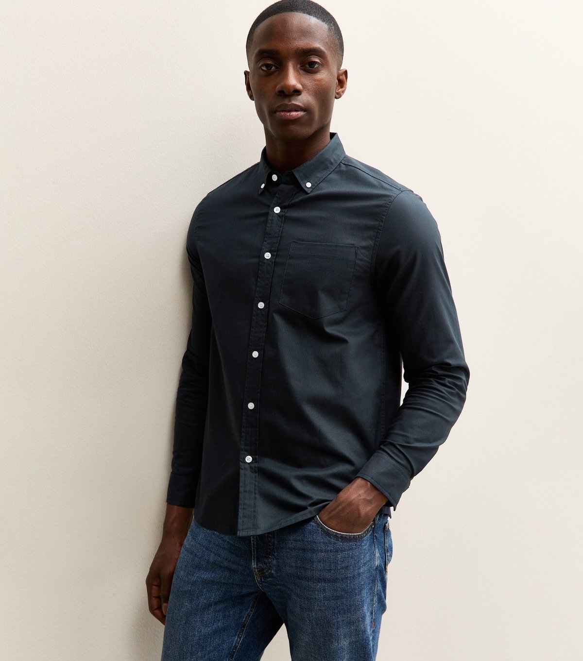 New Look Men's Navy Regular Oxford Shirt New Look - 2