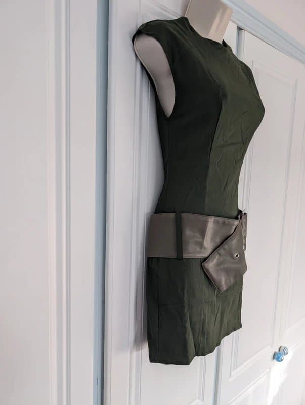 ASOS ASOS Kaiia bengaline high neck oversized belt mini dress size 8