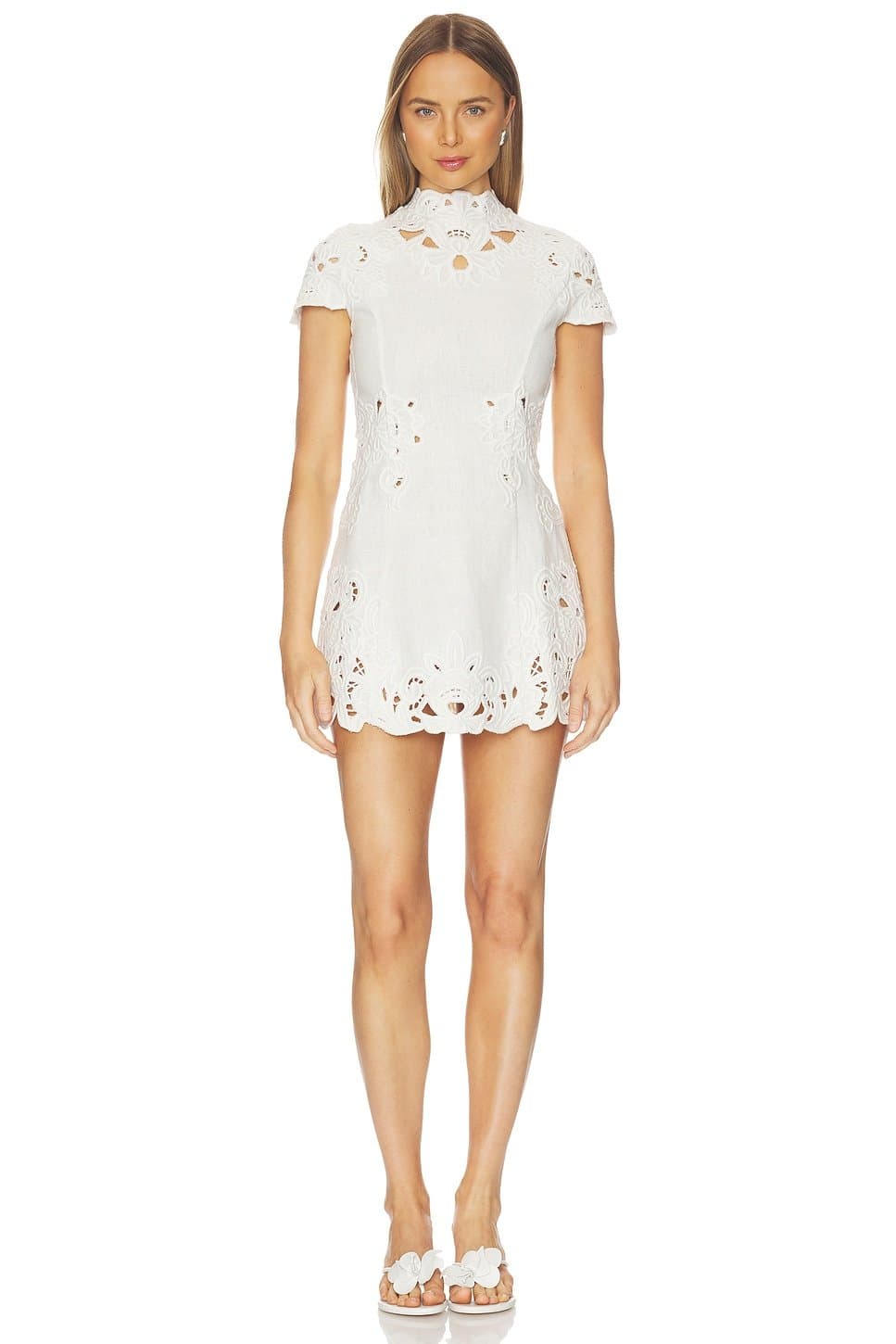 revolve Revolve Off White Lace Mini Dress