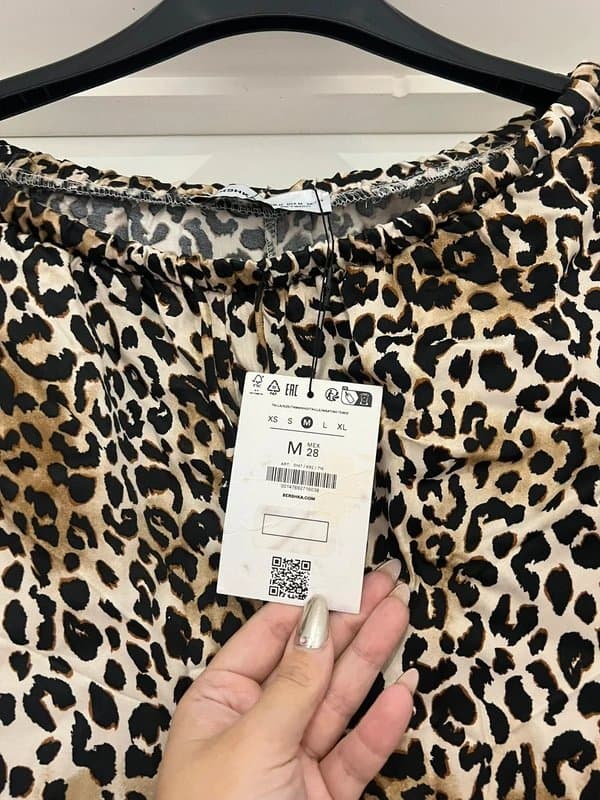 Bershka Leopard print satin summer trousers bershka size M