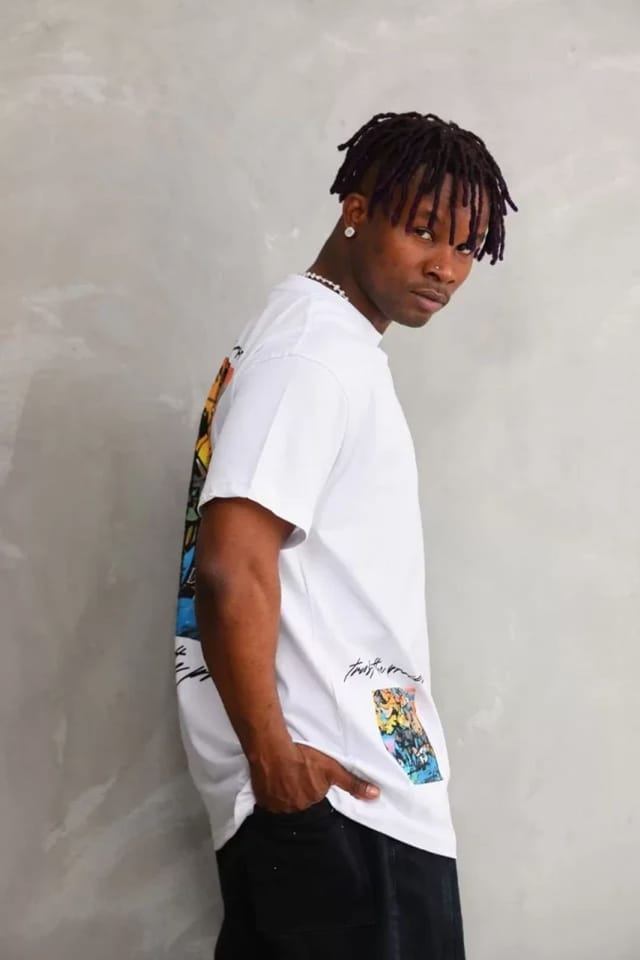 Janes Janes Men's Oversized Crew Neck T-Shirt with Back Print in White - 3