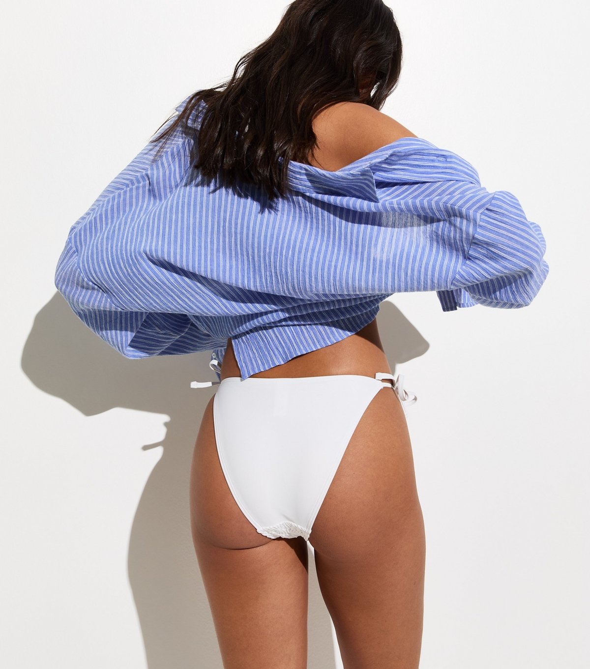 New Look Women's White Crochet Side Tie Bikini Bottoms New Look - 4