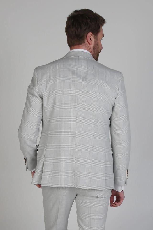 Paul Andrew Paul Andrew Men's Mark Check 2 Button Blazer in Beige - 2