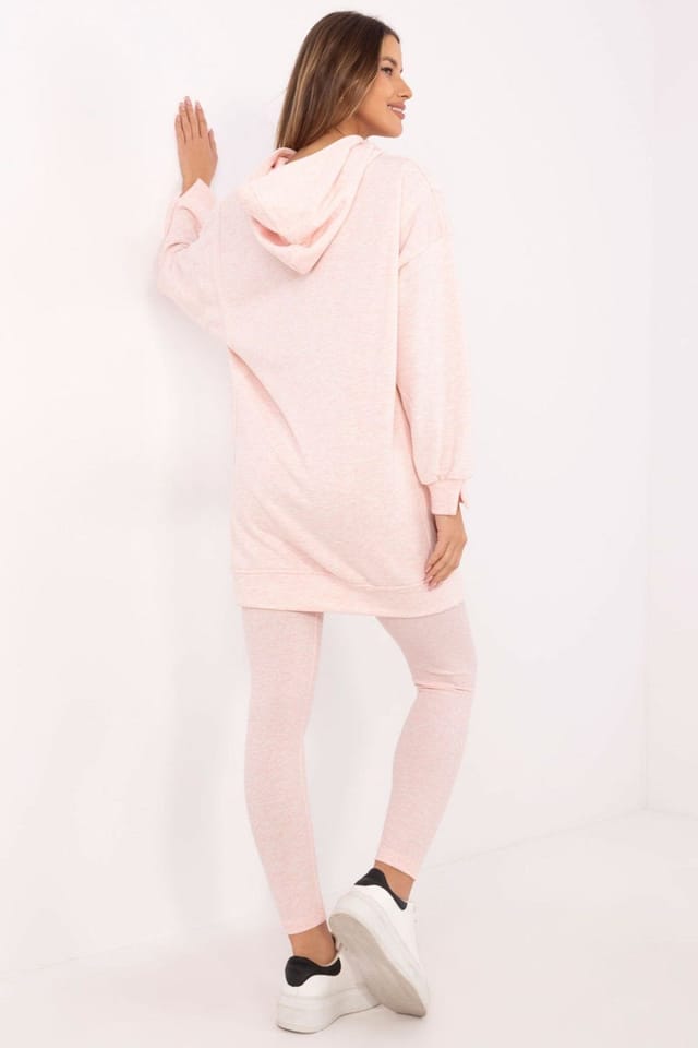 Love Lace Love Lace Women's Cotton Blend Hooded Sweatshirt Leggings Set in Pink - 3