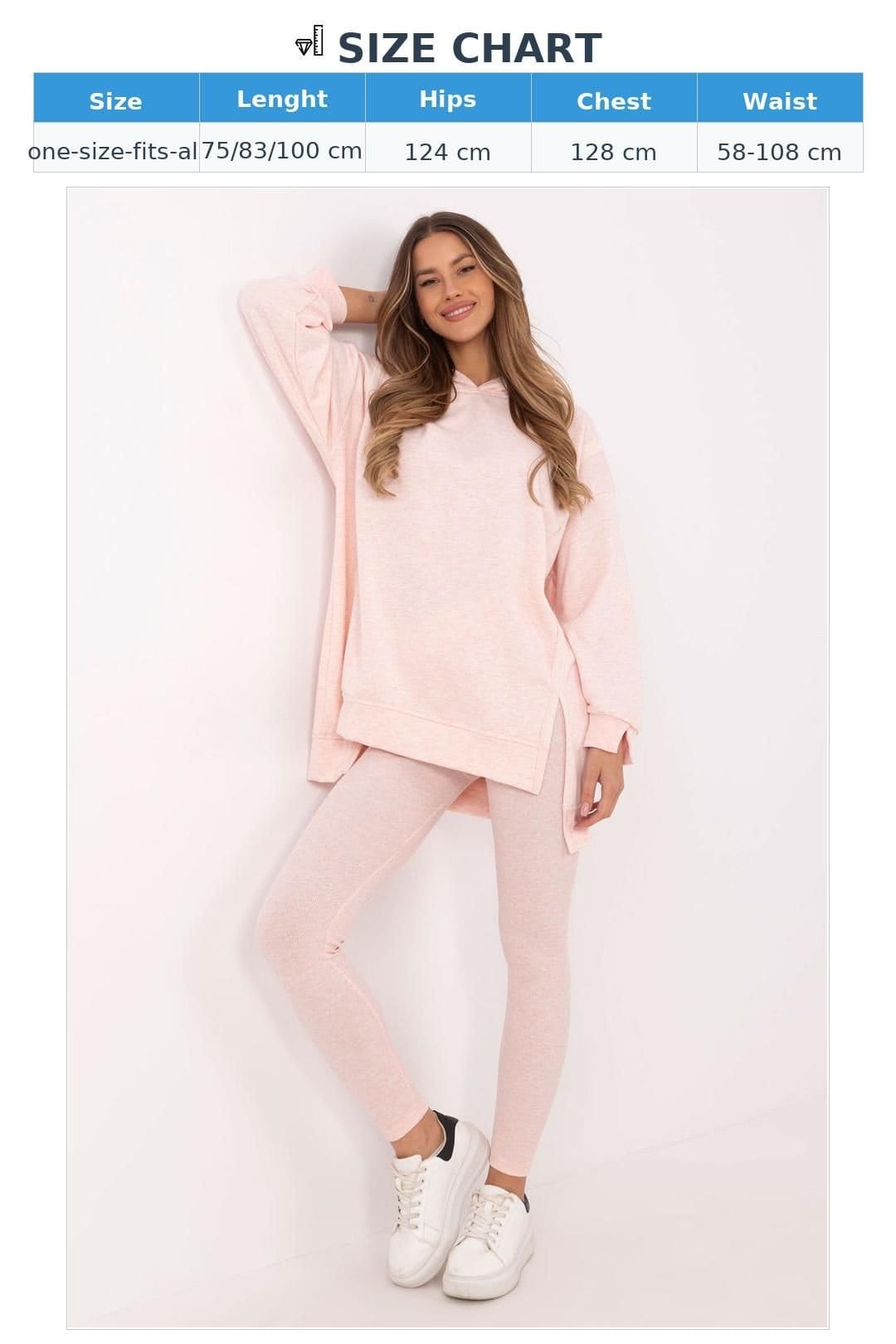 Love Lace Love Lace Women's Cotton Blend Hooded Sweatshirt Leggings Set in Pink - 4