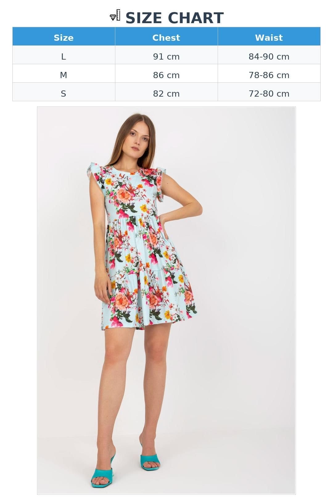 Love Lace Love Lace Women's Floral Frill Short Sleeve Summer Dress in Blue - 4