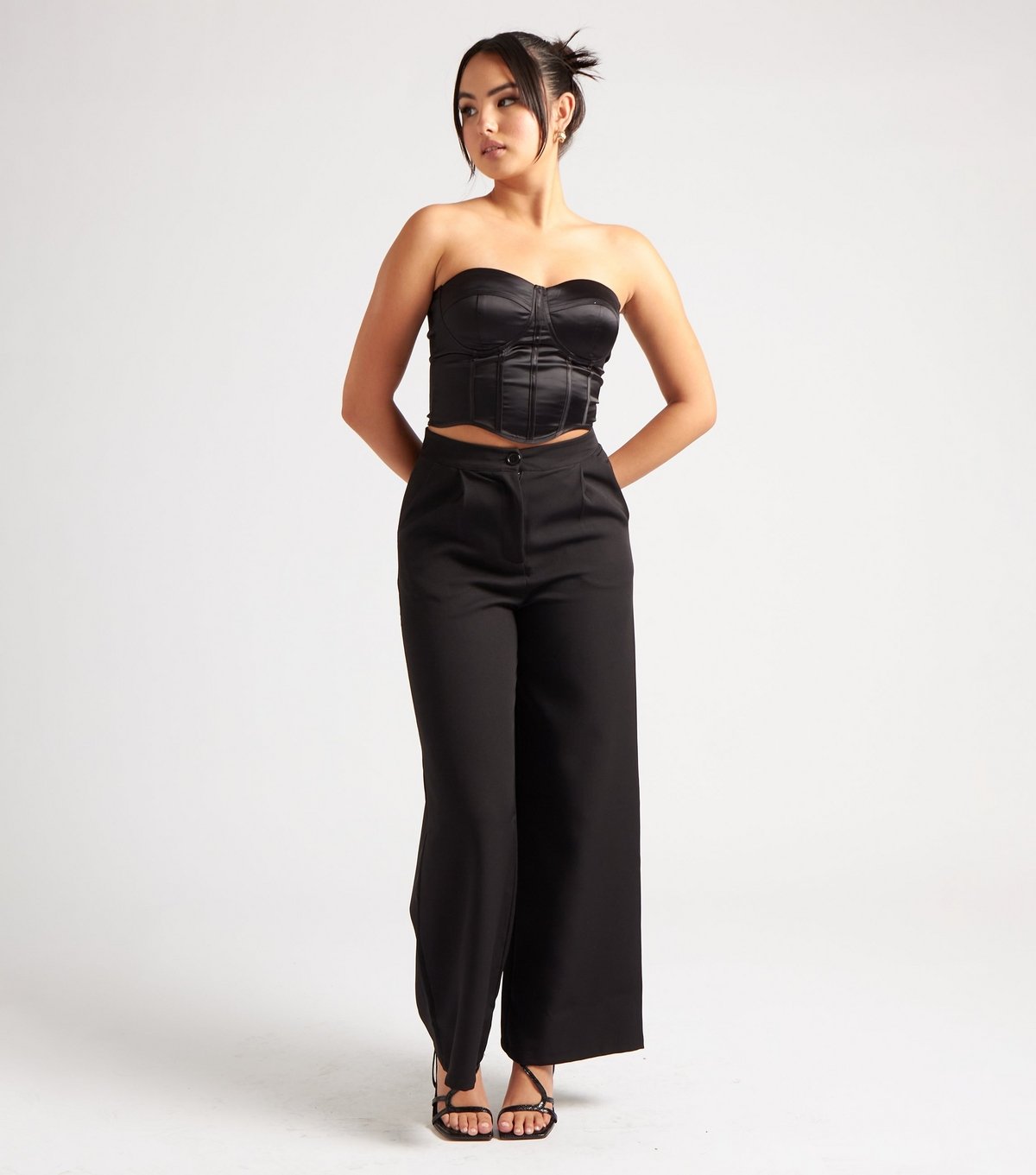 Urban Bliss Women's Black Satin Corset Top Urban Bliss New Look - 3