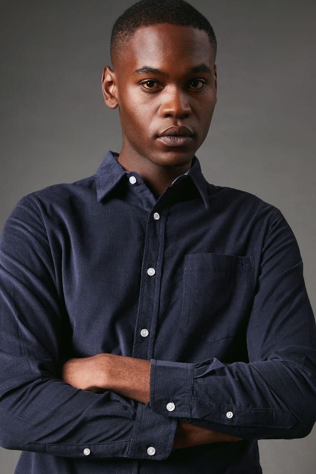 Maine Maine Men's Corduroy Long Sleeve Shirt in Dark Blue - 2