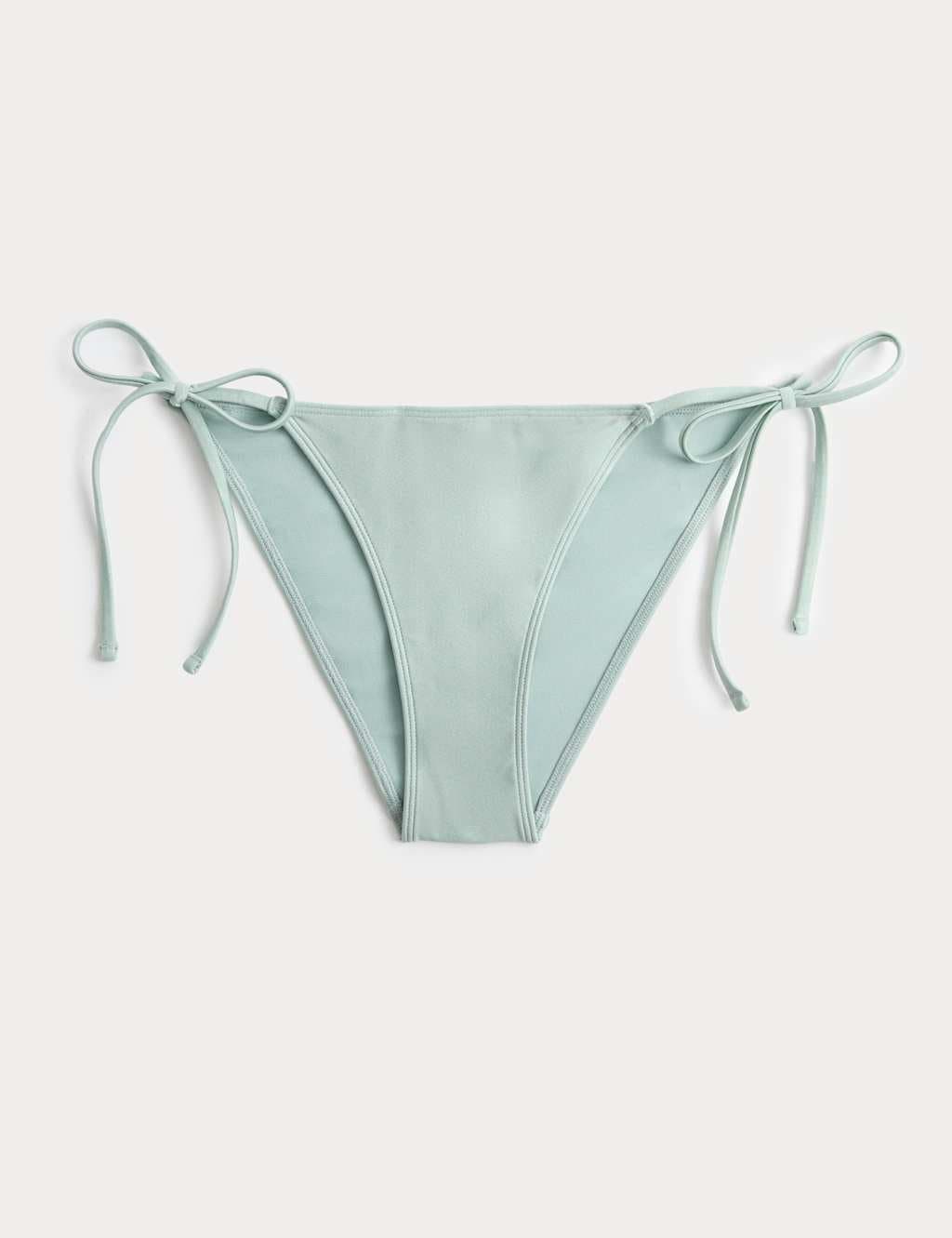 Marks & Spencer M&S Metallic Sheen Tie Side Bikini Bottoms Pale Mint