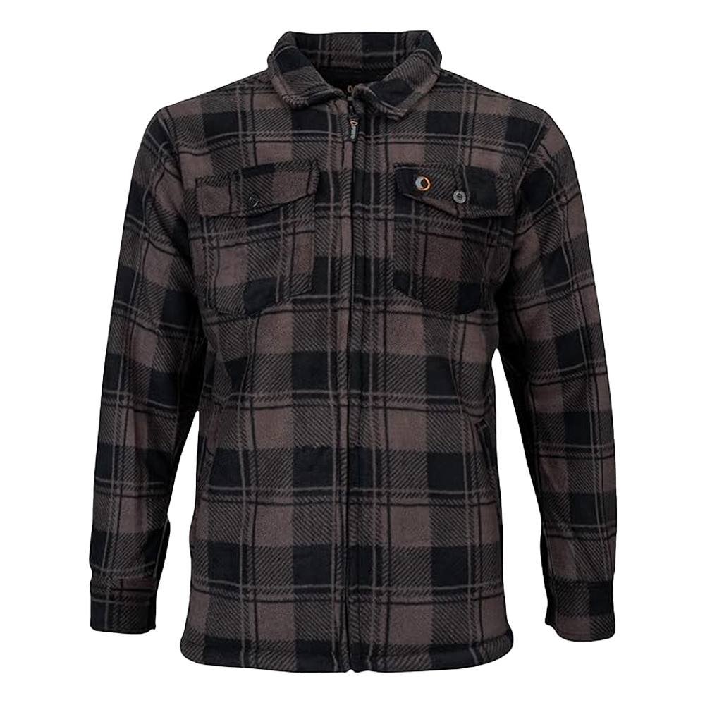 Speero Speero Men's Checked Sherpa Fleece Lined Shirt in Brown - 2