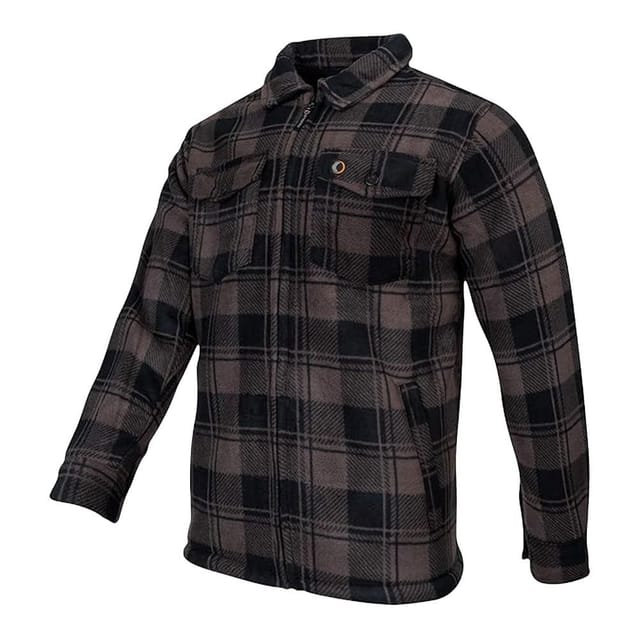 Speero Speero Men's Checked Sherpa Fleece Lined Shirt in Brown - 3