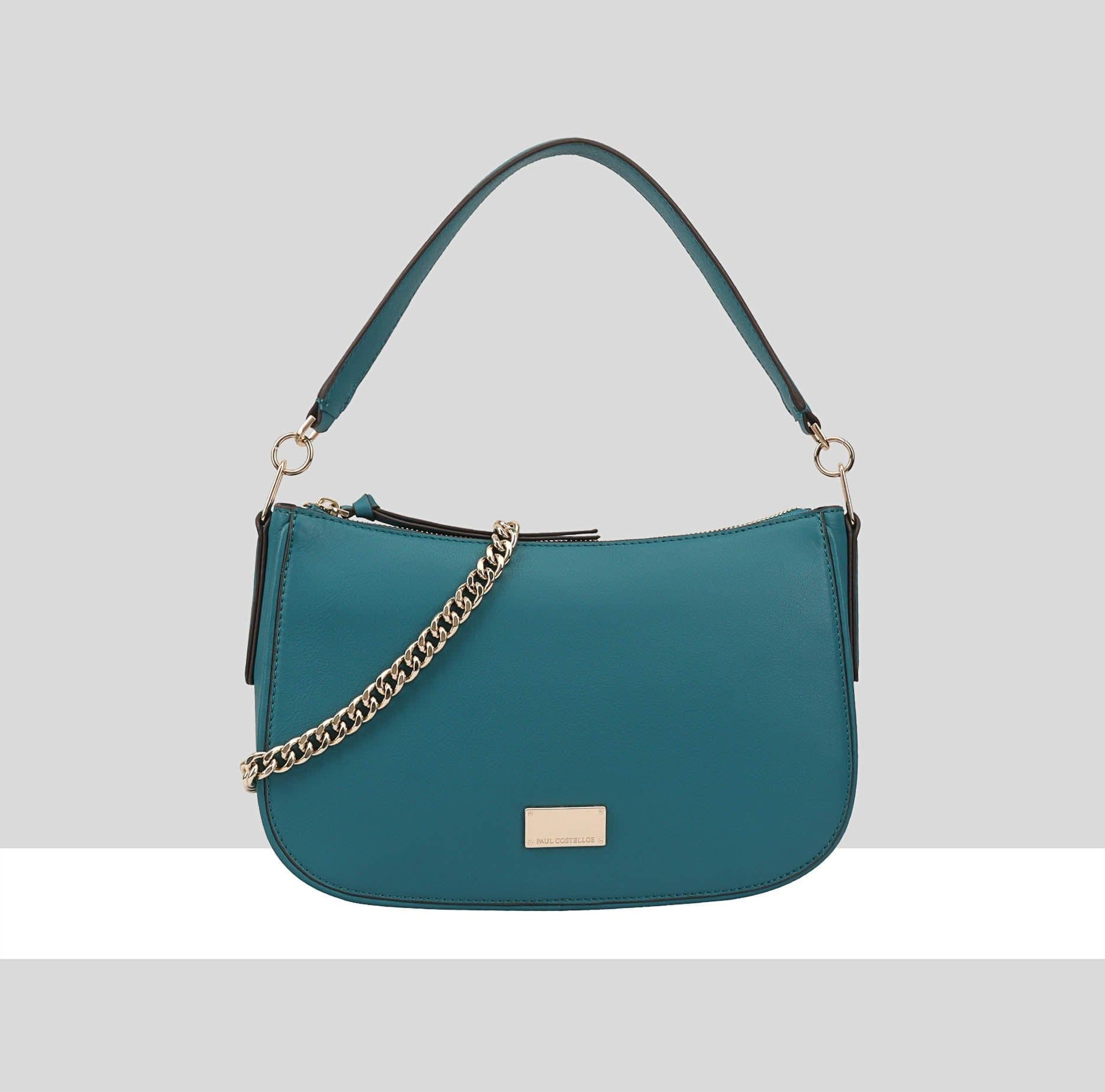 Paul Costelloe Paul Costelloe Teal Leather Shoulder Bag