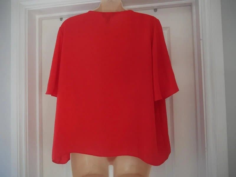 New Look New Look Top Ladies Size 18 Red Orange Blouse Soft Short Sleeve Shirt Womens