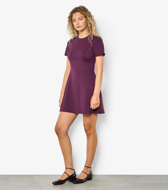 Apricot Women's Dark Purple Fit & Flare Ponti Dress Apricot New Look - 2