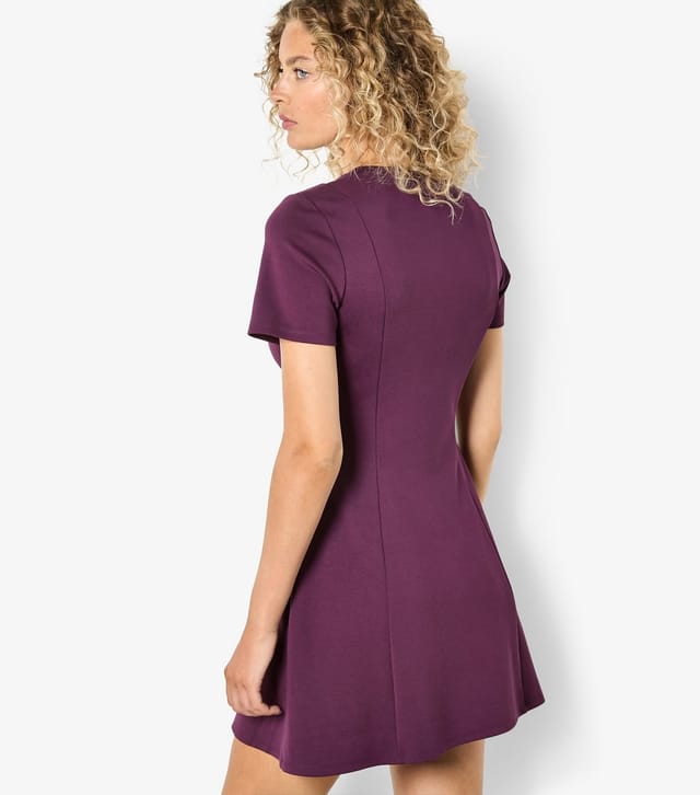 Apricot Women's Dark Purple Fit & Flare Ponti Dress Apricot New Look - 3