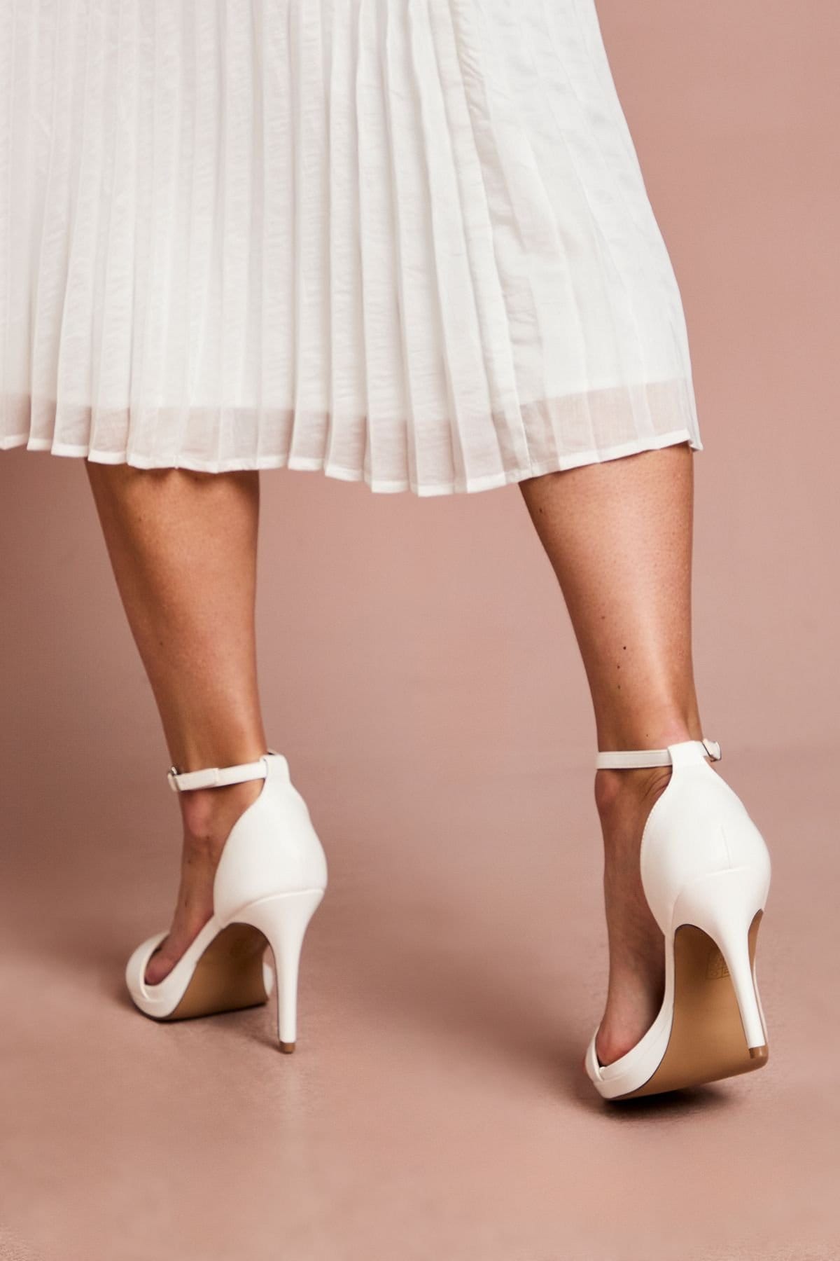 Coast Coast Women's Bridal Talia Faux Leather Platform High Heeled Sandals in White - 4