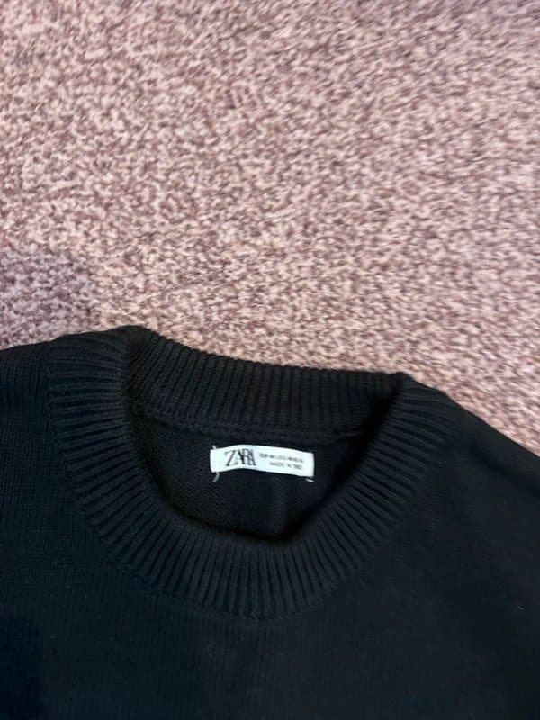 Zara Zara Abstract Knitted Jumper - Dark Green - M