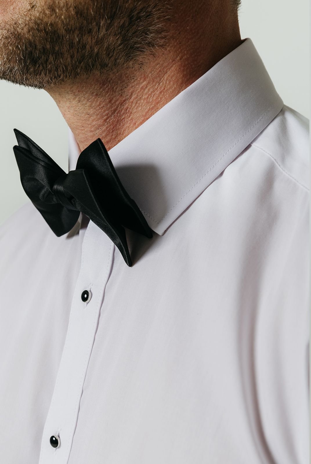 Dobell Dobell Men's White Stud Button Front Dress Shirt - 2