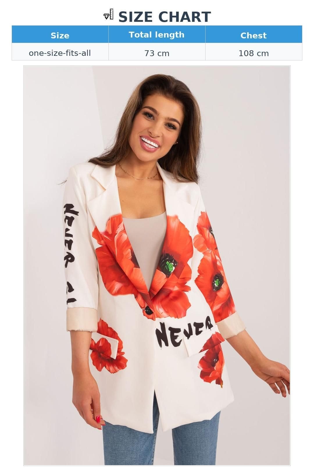 Love Lace Love Lace Women's Floral Print Polyester Lined Button Jacket in Beige - 4