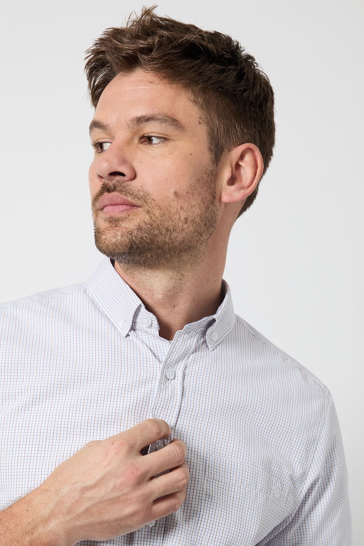 Maine Maine Men's White Green Heritage Check Short Sleeve - 4