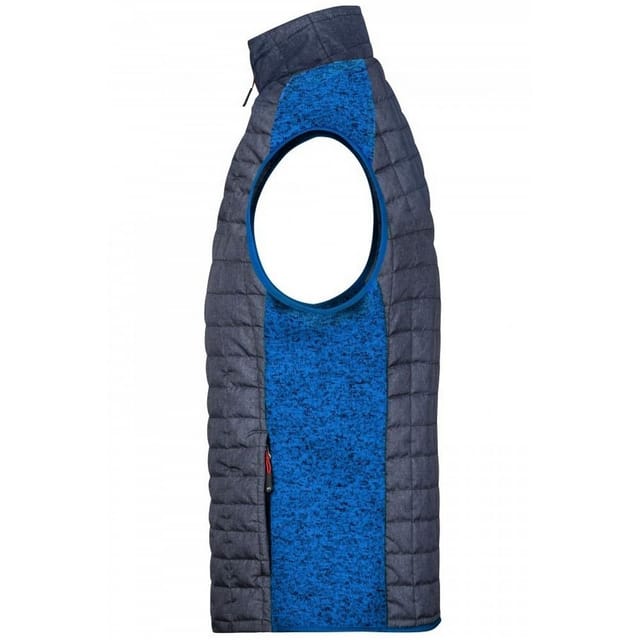 James and Nicholson James and Nicholson Men's Knitted Hybrid Gilet in Royal - 3