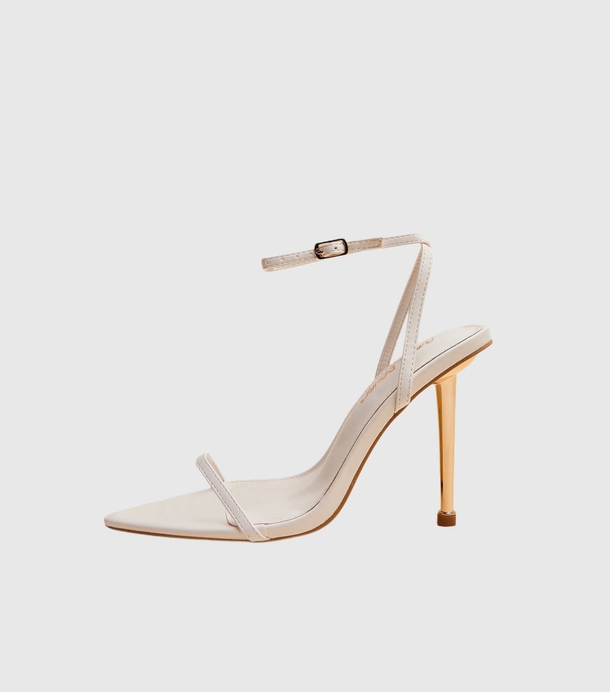 Public Desire Public Desire White Faux Leather Stiletto Heel Sandals
