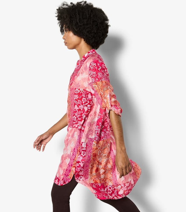 Apricot Women's Pink Floral Patchwork Longline Shirt Apricot New Look - 3