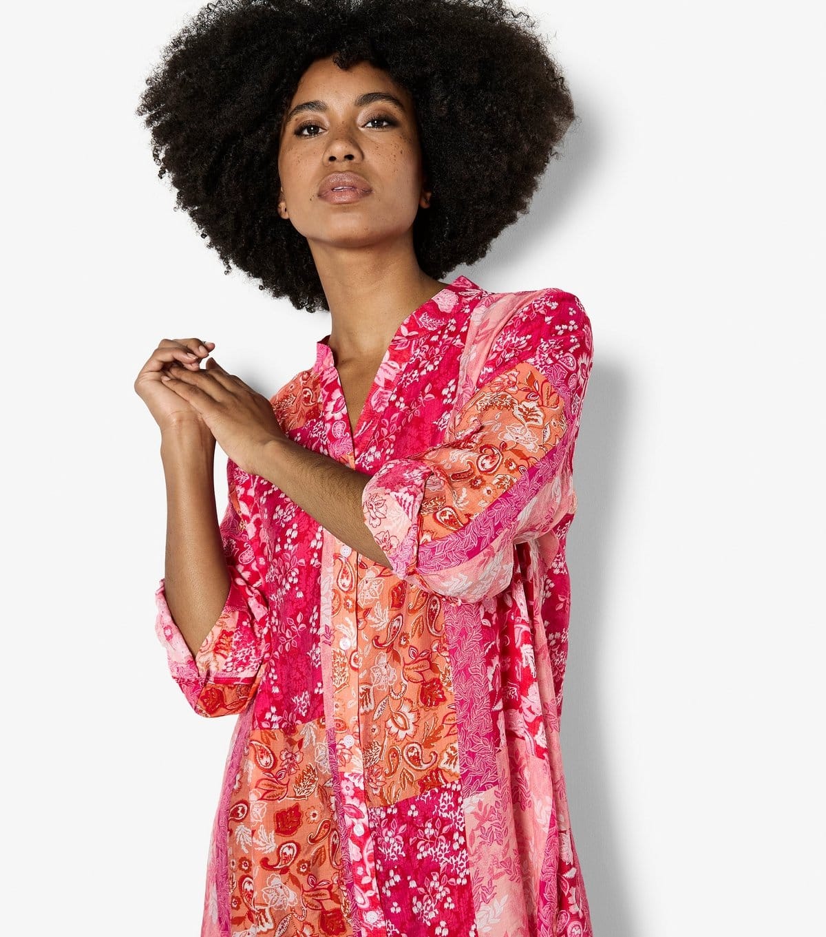 Apricot Women's Pink Floral Patchwork Longline Shirt Apricot New Look - 4