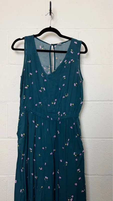 Old Navy Old Navy Teal Floral Wide Leg Jumpsuit – Size M
