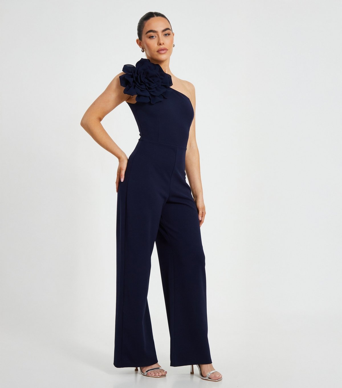 Quiz Women's Petie Navy Oversized Wide Leg Jumpsuit Quiz New Look - 2